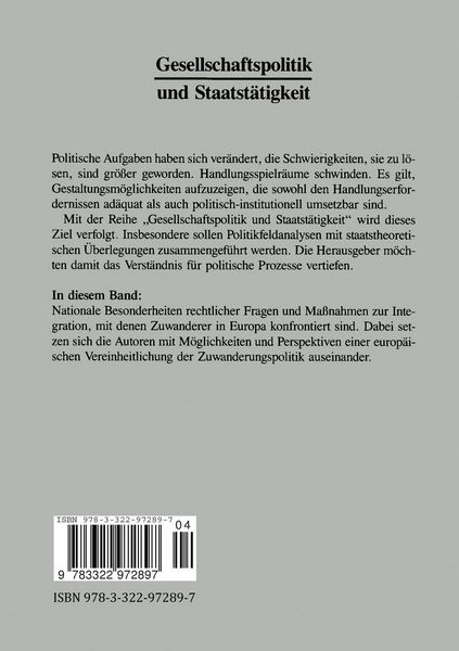Produktbild: Zuwanderungspolitik in Europa