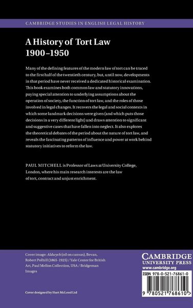 Produktbild: A History of Tort Law 1900-1950