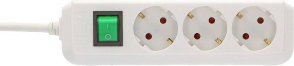 Brennenstuhl 1152920 Steckdosenleiste mit Schalter 3fach Weiß Schutzkontakt 1 St.
