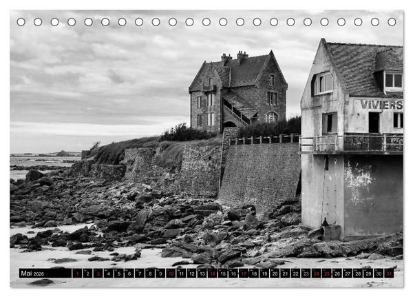 Produktbild: Bretagne in Schwarz und Wei&szlig; 2026 (Tischkalender 2026 DIN A5 quer), CALVENDO Monatskalender