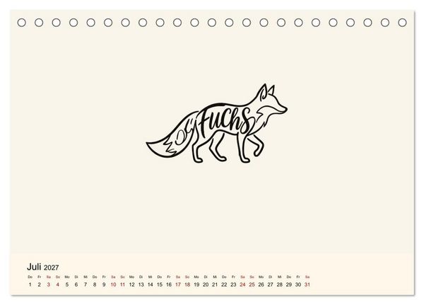 Produktbild: Buchstabentiere (Tischkalender 2027 DIN A5 quer), CALVENDO Monatskalender