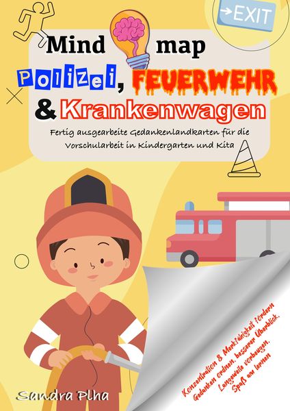 Produktbild: KitaFix-Mindmap Polizei, Feuerwehr und Krankenwagen (Fertig ausgearbeitete Gedankenlandkarten f&uuml;r die Vorschularbeit in Kindergarten und Kita)