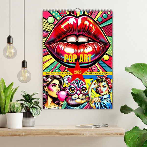 Produktbild: Pop Art - In der &Auml;ra der K&uuml;nstlichen Intelligenz (Wandkalender 2026 DIN A2 hoch), CALVENDO Monatskalender