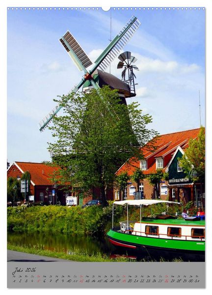 Produktbild: Windm&uuml;hlen in Norddeutschland (Wandkalender 2026 DIN A2 hoch), CALVENDO Monatskalender
