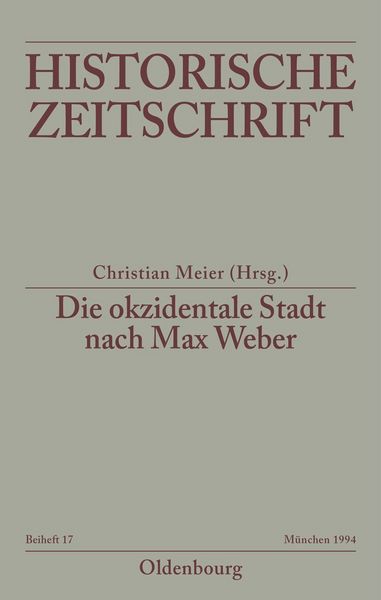 Produktbild: Die okzidentale Stadt nach Max Weber
