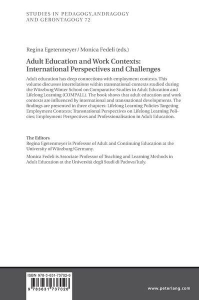 Produktbild: Adult Education and Work Contexts: International Perspectives and Challenges