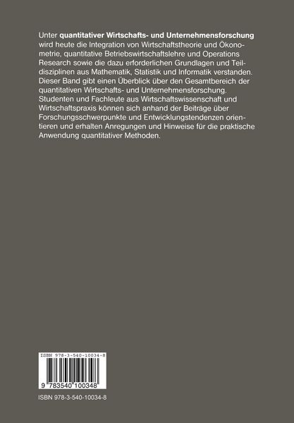 Produktbild: Quantitative Wirtschafts- und Unternehmensforschung