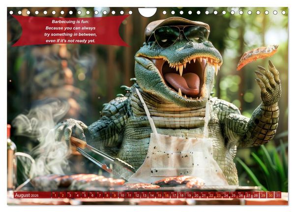 Produktbild: Funny charming animals as barbecue chef (Wall Calendar 2026 DIN A4 landscape), CALVENDO 12 Month Wall Calendar