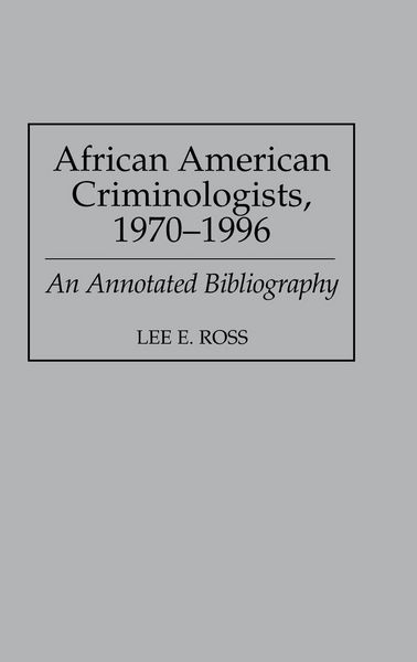Produktbild: African American Criminologists, 1970-1996