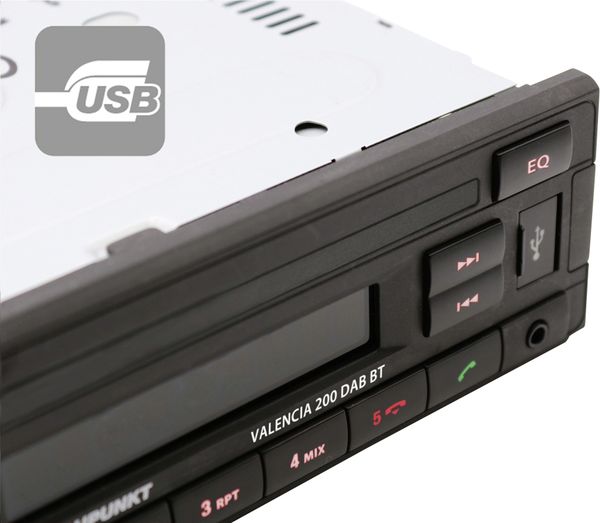 Produktbild: Blaupunkt Valencia 200 DAB BT Autoradio Bluetooth&reg;-Freisprecheinrichtung, DAB+ Tuner