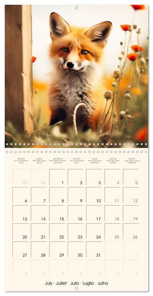 Produktbild: Les renards, des cr&eacute;atures si mignonnes (Calendrier mural carr&eacute; 2026 30x30 cm) Calendrier double avec une page pour vos prises de notes