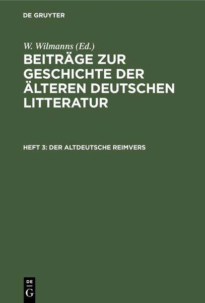 Produktbild: Der altdeutsche Reimvers