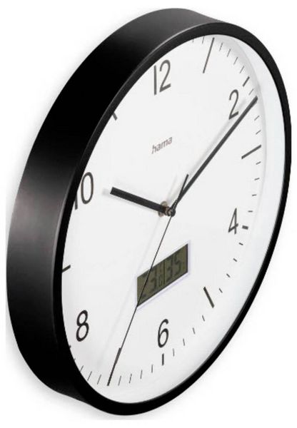 Produktbild: Hama 00185887 Funk Wanduhr 35cm x 350mm x 350mm x 40mm Schwarz