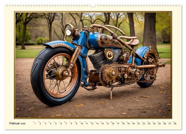 Produktbild: Motorr&auml;der im Steampunk-Style (hochwertiger Premium Wandkalender 2026 DIN A2 quer), Kunstdruck in Hochglanz