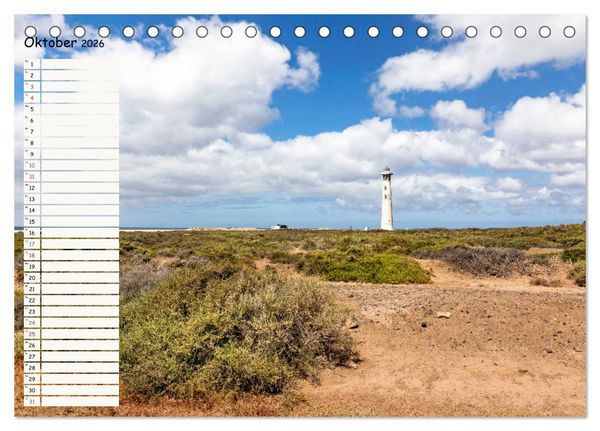 Produktbild: FUERTEVENTURA Geburtstagskalender mit Planerfunktion (Tischkalender 2026 DIN A5 quer), CALVENDO Monatskalender