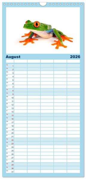 Produktbild: Familienplaner 2026 - Farbenpracht der Fr&ouml;sche mit 5 Spalten (Wandkalender, 21 x 45 cm) CALVENDO