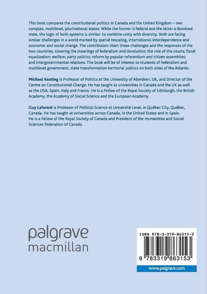Produktbild: Constitutional Politics and the Territorial Question in Canada and the United Kingdom