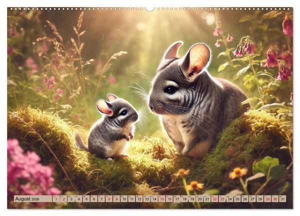 Produktbild: Chinchillas - Meister der Niedlichkeit (Wandkalender 2026 DIN A2 quer), CALVENDO Monatskalender