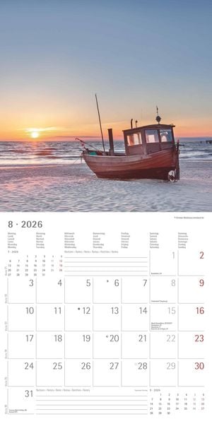 Produktbild: Seeblick 2026 - Broschürenkalender 30x30 cm (30x60 geöffnet) - Kalender mit Platz für Notizen - Sea View - Bildkalender - Wandplaner - Wandkalender
