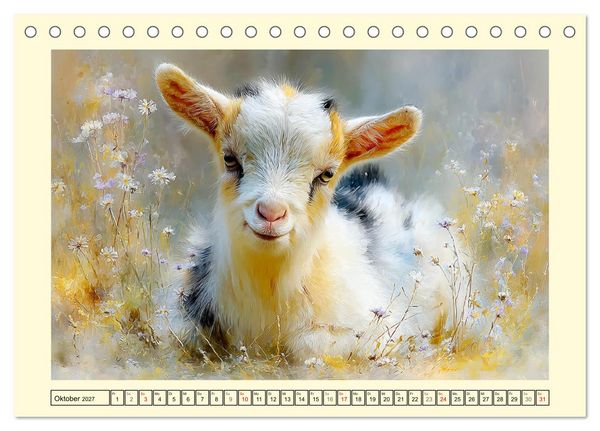 Produktbild: Zwergziegen. Kleine Wirbelwinde im Sonnenschein (Tischkalender 2027 DIN A5 quer), CALVENDO Monatskalender