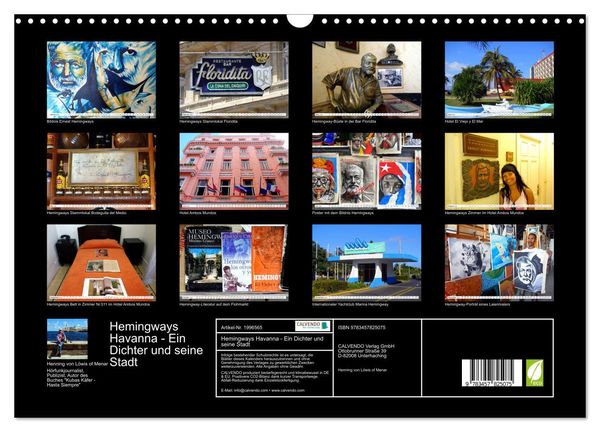 Produktbild: Hemingways Havanna - Ein Dichter und seine Stadt (Wandkalender 2026 DIN A3 quer), CALVENDO Monatskalender