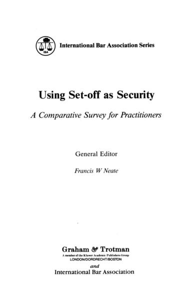 Produktbild: Using Set-Off as Security
