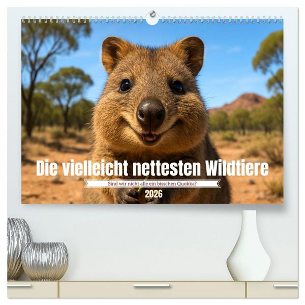 Produktbild: Die vielleicht nettesten Wildtiere (hochwertiger Premium Wandkalender 2026 DIN A2 quer), Kunstdruck in Hochglanz