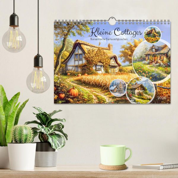 Produktbild: Kleine Cottages - Romantische Fantasieh&auml;uschen (Wandkalender 2026 DIN A4 quer), CALVENDO Monatskalender