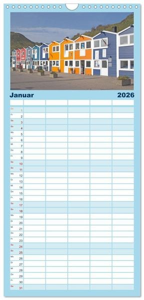Produktbild: Familienplaner 2026 - Helgoland - idyllische Nordseeinsel mit 5 Spalten (Wandkalender, 21 x 45 cm) CALVENDO