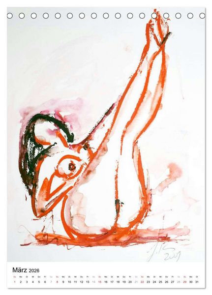 Produktbild: Erotische Aquarelle (Tischkalender 2026 DIN A5 hoch), CALVENDO Monatskalender
