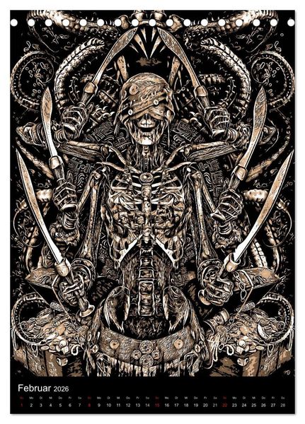 Produktbild: BLOODBOY/ HORROR ILLUSTRATION V1 (Tischkalender 2026 DIN A5 hoch), CALVENDO Monatskalender