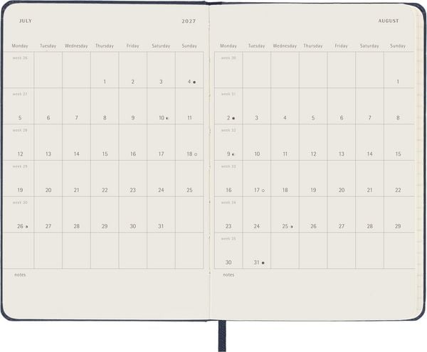 Produktbild: Moleskine 12 Monate Tageskalender 2027, Pocket/A6, 1 Tag = 1 Seite, Fester Einband, Saphir