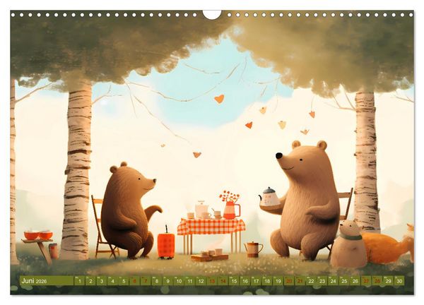 Produktbild: B&auml;rige Illustrationen (Wandkalender 2026 DIN A3 quer), CALVENDO Monatskalender