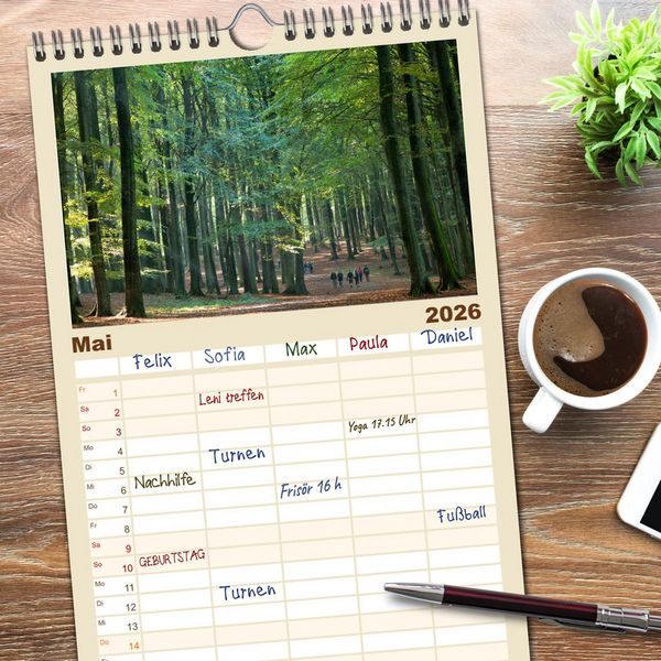 Produktbild: Familienplaner 2026 - Welterbe - St&auml;tten in Deutschland mit 5 Spalten (Wandkalender, 21 x 45 cm) CALVENDO