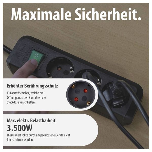 Produktbild: Brennenstuhl 1152300400 Steckdosenleiste Schwarz Schutzkontakt 1 St.
