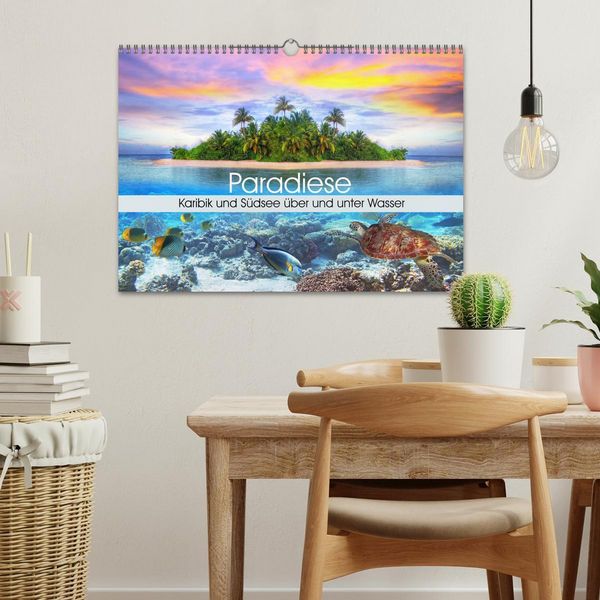 Produktbild: Paradiese. Karibik und S&uuml;dsee &uuml;ber und unter Wasser (Wandkalender 2026 DIN A3 quer), CALVENDO Monatskalender