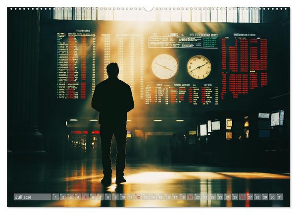 Produktbild: B&ouml;rsenkalender &ndash; der Kalender f&uuml;r Aktien, Trader und B&ouml;rsenprofis. (Wandkalender 2026 DIN A2 quer), CALVENDO Monatskalender