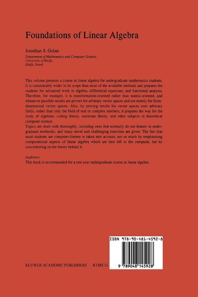 Produktbild: Foundations of Linear Algebra