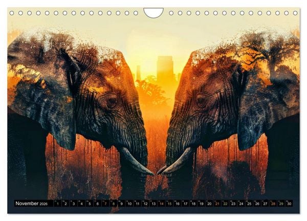 Produktbild: Elefanten - modern Art (Wandkalender 2026 DIN A4 quer), CALVENDO Monatskalender