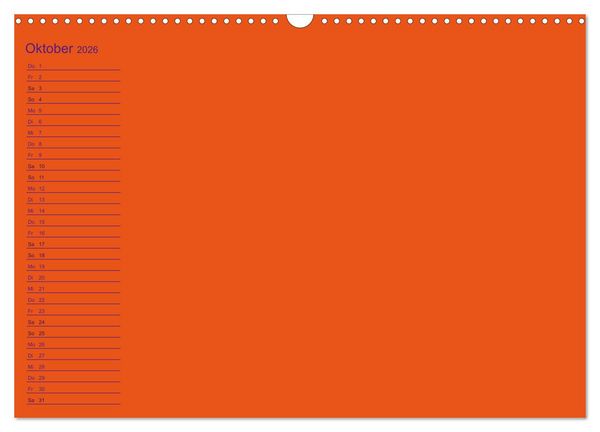 Produktbild: Bastel-Geburtstagskalender orange / Geburtstagskalender (Wandkalender 2026 DIN A3 quer), CALVENDO Monatskalender