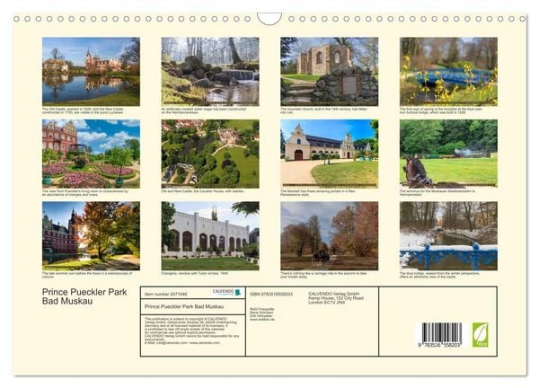 Produktbild: Prince Pueckler Park Bad Muskau (Wall Calendar 2026 DIN A3 landscape), CALVENDO 12 Month Wall Calendar