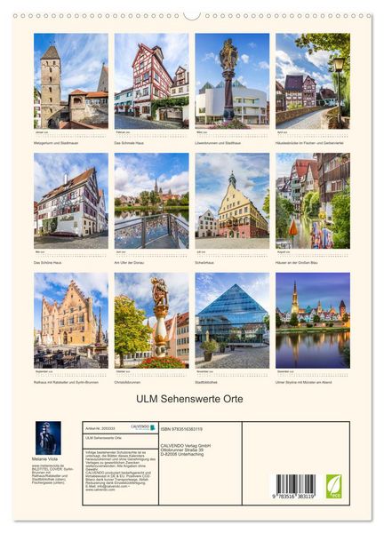 Produktbild: ULM Sehenswerte Orte (hochwertiger Premium Wandkalender 2026 DIN A2 hoch), Kunstdruck in Hochglanz