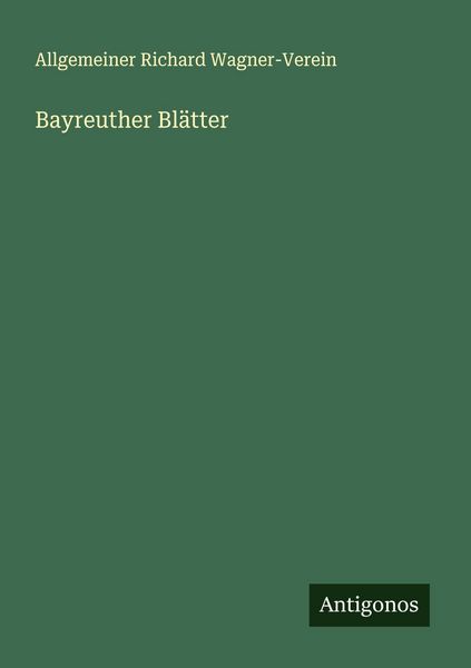 Produktbild: Bayreuther Bl&auml;tter