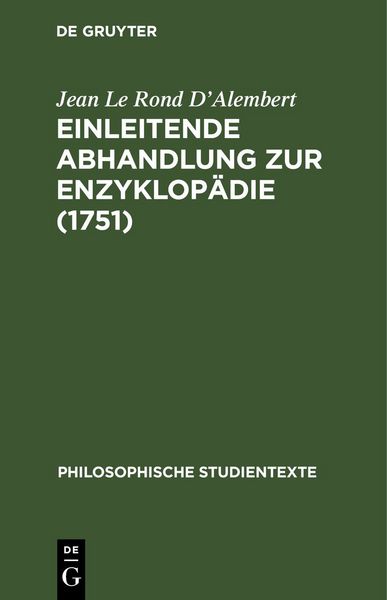Produktbild: Einleitende Abhandlung zur Enzyklop&auml;die (1751)