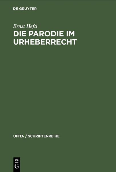 Produktbild: Die Parodie im Urheberrecht