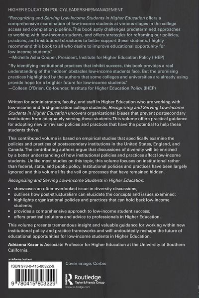 Produktbild: Recognizing and Serving Low-Income Students in Higher Education