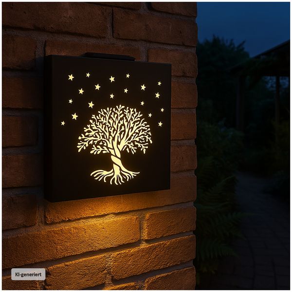Produktbild: HTI-Living LED Solarleuchte 46 x 48 cm warmwei&szlig; f&uuml;r Terrasse und Balkon