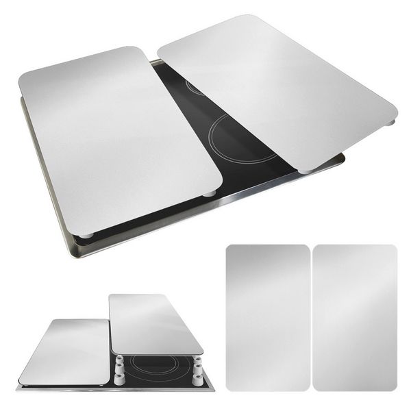 Produktbild: Herdabdeckplatte Universal Mod. Silber, 2er Set, f&uuml;r alle Herdarten geeignet