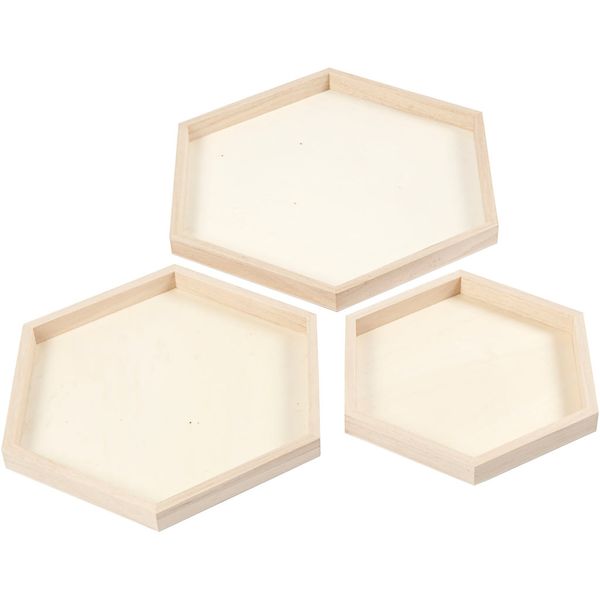Produktbild: Creativ Company Tablett-Set, D 21+26+31 cm, 3 Stk, 1 Set