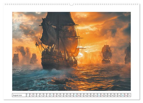 Produktbild: Fluch der Schwarzen Flagge (hochwertiger Premium Wandkalender 2026 DIN A2 quer), Kunstdruck in Hochglanz